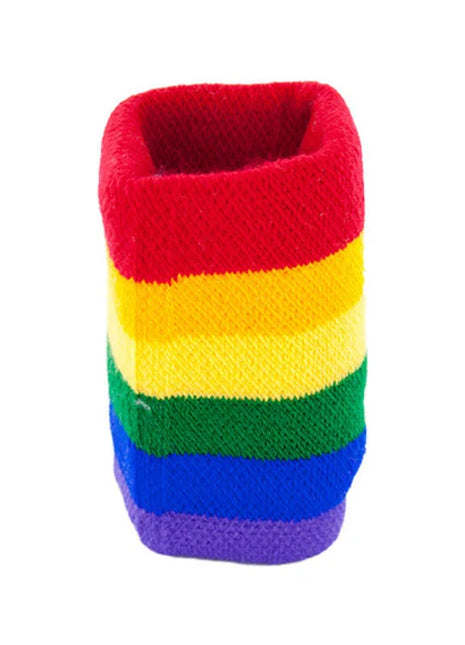 Pride lgbt-flaggenarmbänder regenbogenfarbenes gestricktes handgelenkband mit rot gelb grün blau und lila horizontalen streifen