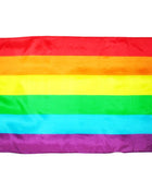Vibrante pride lgbt grosse flagge mit sechs horizontalen streifen in rot orange gelb grün blau und lila