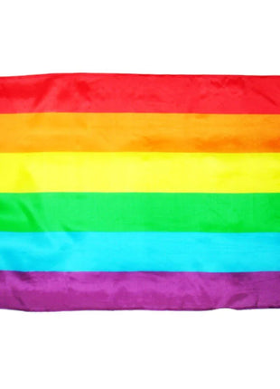 Vibrante pride lgbt grosse flagge mit sechs horizontalen streifen in rot orange gelb grün blau und lila