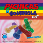 Bunte, zuckerige Gummibonbons in Form phallischer Symbole in Regenbogenfarben.