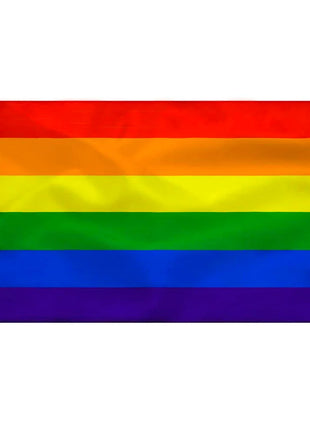 Pride regenbogenflagge 90 x 150 cm mit sechs horizontalen streifen in rot orange gelb grün blau und lila