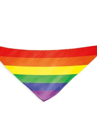 Regenbogenflagge dreieckiger baumwollschal mit horizontalen streifen in rot orange gelb grün blau und lila