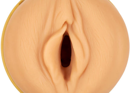 Beiger silikon-analplug mit glattem rundem design und zentraler öffnung aus private original tube natürlicher masturbator