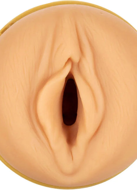 Beiger silikon-analplug mit glattem rundem design und zentraler öffnung aus private original tube natürlicher masturbator