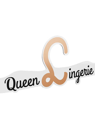 Weißer und goldfarbener queen lingerie kleiderbügel mit stilisiertem kaufmännischen und 27,5 cm lang