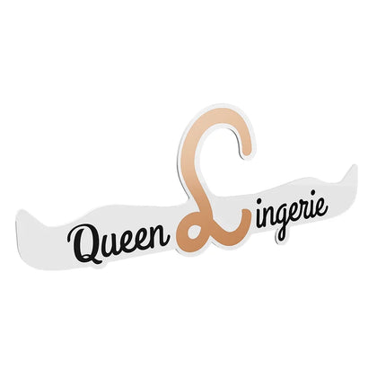 Weißer und goldfarbener queen lingerie kleiderbügel mit stilisiertem kaufmännischen und 27,5 cm lang