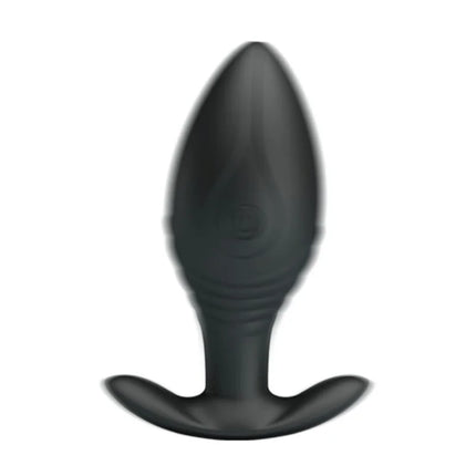 Regina - schwarzer silikon anal plug vibrator mit glattem, konischem design und sicherem standfester basis