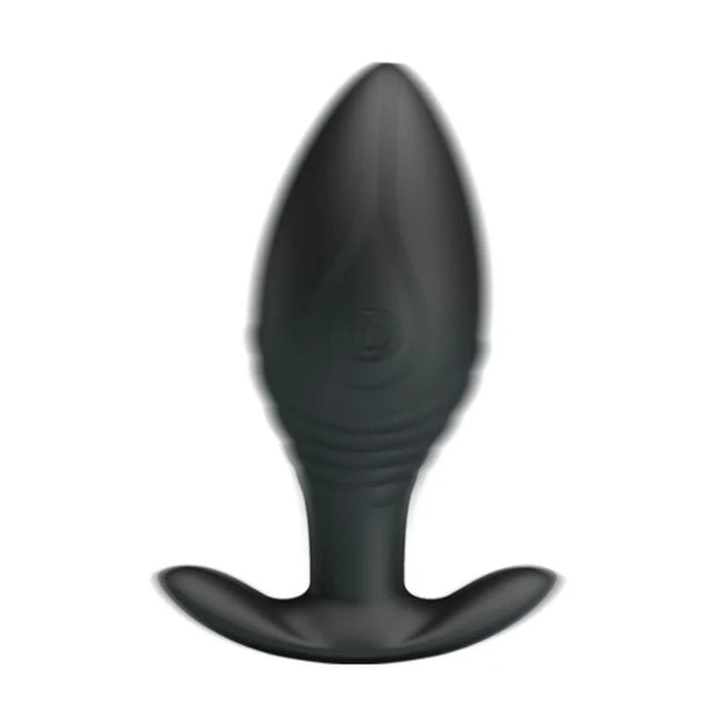 Regina - schwarzer silikon anal plug vibrator mit glattem, konischem design und sicherem standfester basis