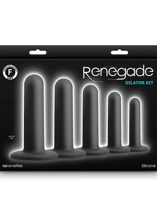 Schwarzes silikon-dilator-set renegade flex set in eleganter renegade-verpackung für vielseitige anwendung