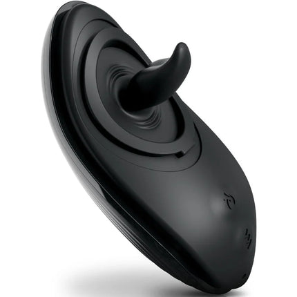 Schwarzer silikon-fernbedienung mit gebogenem griff und rundem griffdesign für rim joy anal-vibrator