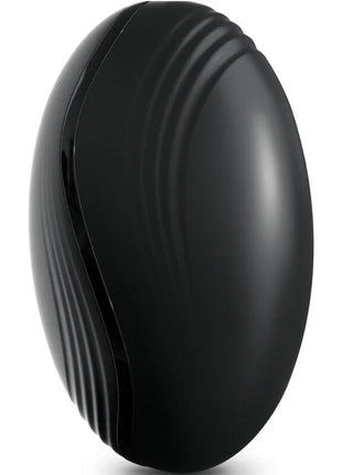 Schwarzer glänzender ovaler anal-vibrator rim joy mit dezenten gebogenen rindungen seitlich