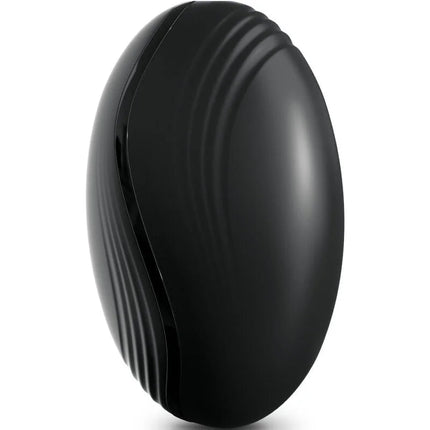 Schwarzer glänzender ovaler anal-vibrator rim joy mit dezenten gebogenen rindungen seitlich