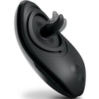 Schwarzer silikon anal-vibrator rim joy mit gebogenem ergonomischem design und zentraler rotierender welle