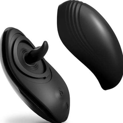 Schwarzer silicone anal-vibrator rim joy mit ergonomischem gebogenem design und strukturierten rillen