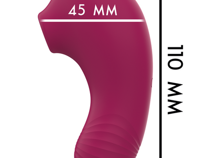 Ein magentafarbenes silikonspielzeug rithual shushu pro pocket klitorisstimulator mit 2 leistungsstarken motoren und glatter, geschwungener form