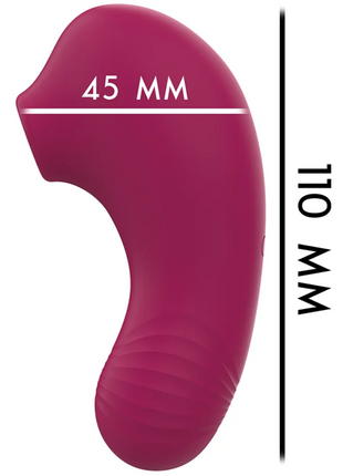Ein magentafarbenes silikonspielzeug rithual shushu pro pocket klitorisstimulator mit 2 leistungsstarken motoren und glatter, geschwungener form