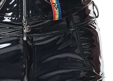 RMTaddeoRBW: Lackweste mit Regenbogen-Detail - Schwarz - Herren-Weste