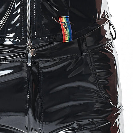 RMTaddeoRBW: Lackweste mit Regenbogen-Detail - Schwarz - Herren-Weste