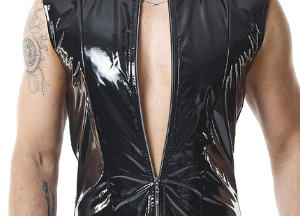 RMTaddeoRBW: Lackweste mit Regenbogen-Detail - Schwarz - Herren-Weste