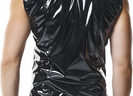 RMTaddeoRBW: Lackweste mit Regenbogen-Detail - Schwarz - Herren-Weste