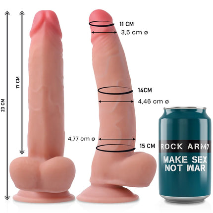 ROCKARMY - DOPPELDICHTE LEOPARD 23 CM -O- 4.77 CM - Dildo mit Saugnapf