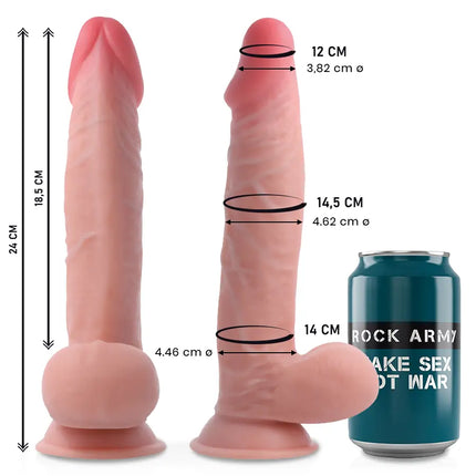 ROCKARMY - DUAL DENSITY SHERMAN 24 CM -O- 4.62 CM - Dildo mit Saugnapf