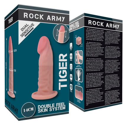 ROCKARMY - DUAL DENSITY TIGER 14 CM -O- 4.46 CM - Dildo mit Saugnapf
