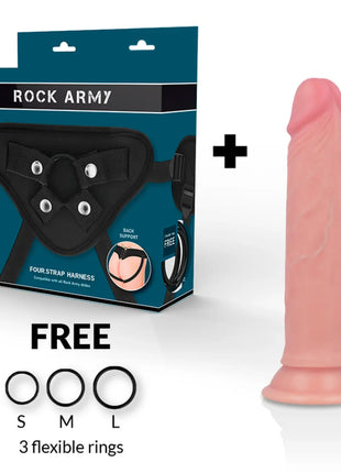 ROCKARMY - HARNESS + FLÜSSIGER SILIKONDILDO PREMIUM AVENGER 19 CM -O- 3.98 CM