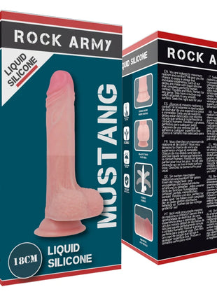 ROCKARMY - LIQUID SILICONE PREMIUM MUSTANG REALISTIC 18 CM -O- 4.14 CM - Dildo mit Saugnapf