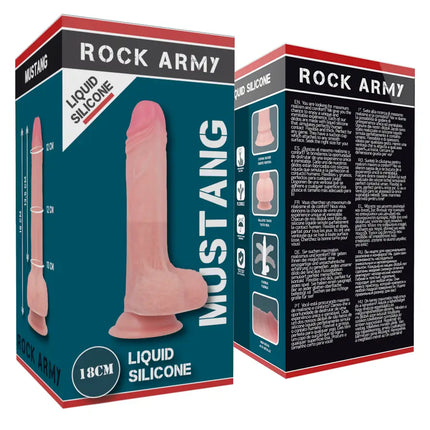 ROCKARMY - LIQUID SILICONE PREMIUM MUSTANG REALISTIC 18 CM -O- 4.14 CM - Dildo mit Saugnapf