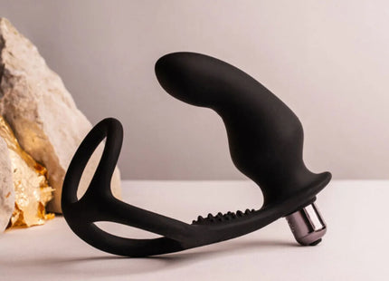 ROCKS-OFF - RO-ZEN RRO - ANAL PLUG MIT VIBRIERENDEM PENISRING - SCHWARZ - Anal-Vibratoren mit Penisring