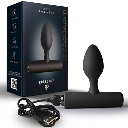 Rocks off black nova solaris wiederaufladbarer mini-zauberstab in pfingstrosenrosa mit ergonomischem design und 16 funktionen