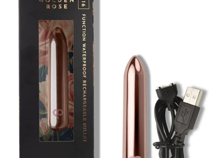 ROCKS-OFF - WIEDERAUFLADBARER VIBRIERENDER BULLET GOLDEN ROSE