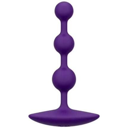 Lila silikon-analperle romp amp mit vier kugeln flexibles material und flachem sockel 12,5 cm lang