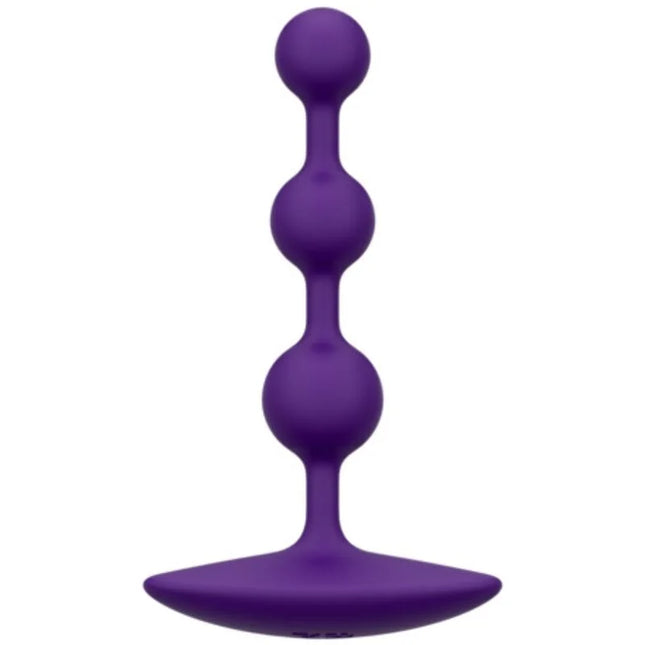 Lila silikon-analperle romp amp mit vier kugeln flexibles material und flachem sockel 12,5 cm lang