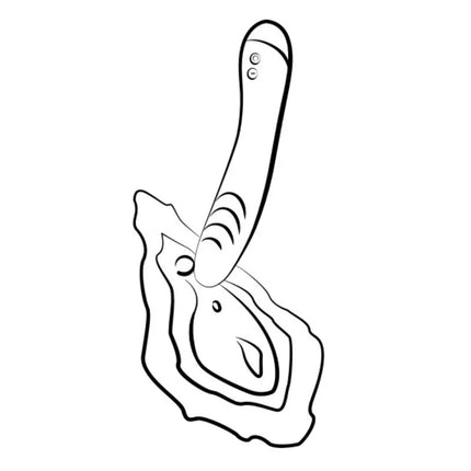 Ein schlanker schwarz-weißer lineart-modernes vibra­tor-design mit texturiertem griff für den romp hype g-punkt-vibrator rot
