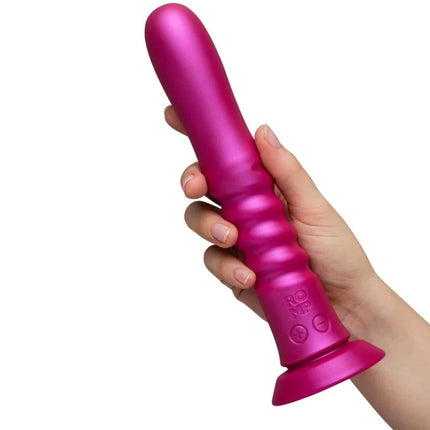 Vibrant pink romp jiggle stoßvibrator aus silikon mit saugnapf und strukturierter griffoberfläche für innere stimulation