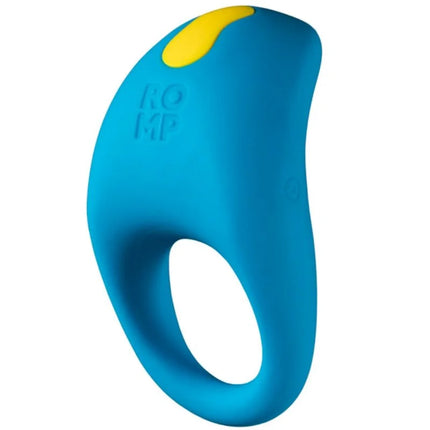Blau-gelber silikon-penisring romp juke mit klitorisstimulationsvibrator und romp branding