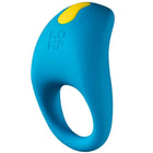 Blau-gelber silikon-penisring romp juke mit klitorisstimulationsvibrator und romp branding