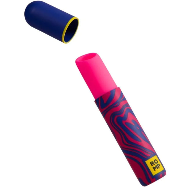 Vibranter pink und navyblauer silikon romp lippenstift mit 7 stufen für präzise stimulation und klitoralstimulation