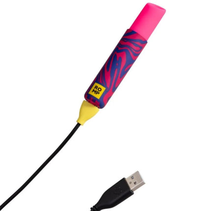 Romp lipstick lippenstift-vibrator mit 7 stufen in pink und blau, äußeren klitorisstimulation mit usb-flash-drive design
