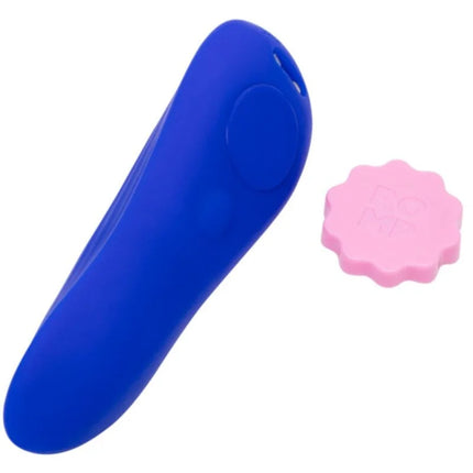 Blauer silikon-fernbedienung für romp party höschenvibrator mit pinkem blumenförmigem zubehör