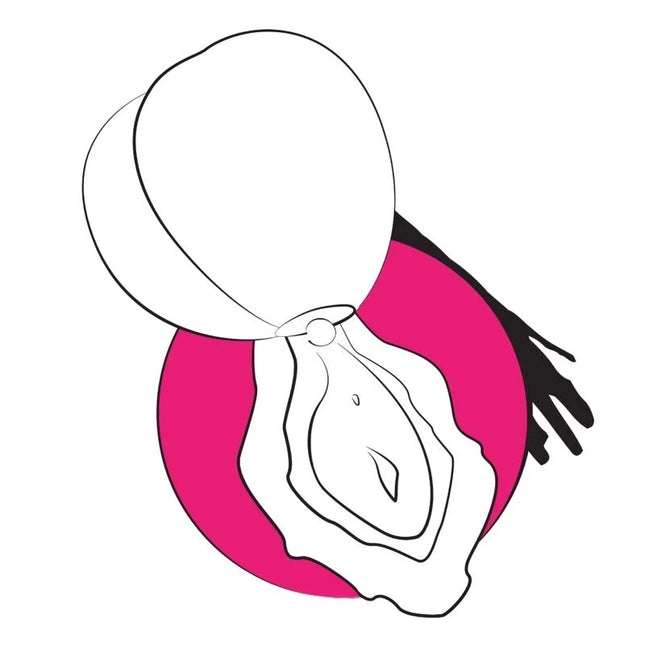 Verspielter pfirsichform klitorisstimulator romp pink peach mit weißem ballon und pinkem hintergrund zur äußeren stimulation