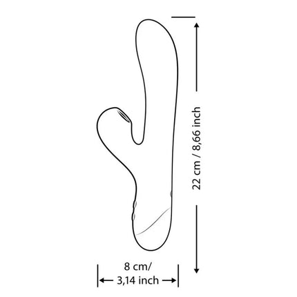 Ein schlankes ergonomisches romp pulse dual-rabbit adult toy mit glattem, geschwungenem design und subtiler texturierung