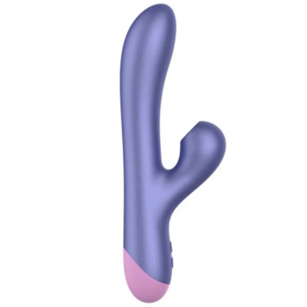 Purple und pinker silikon romp pulse dual-rabbit mit ergonomischem gebogenem design für g-punkt- und klitorisstimulation
