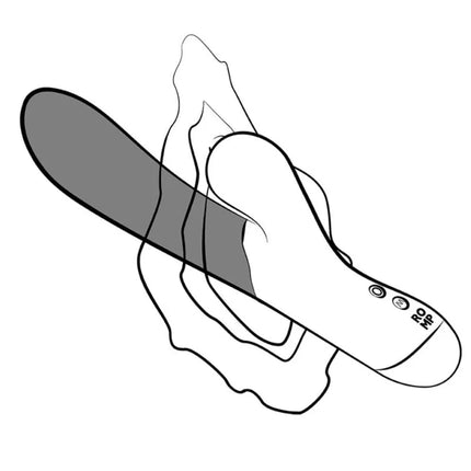 Gray and white handheld romp pulse dual-rabbit massager with sleek ergonomic design for g-spot and clitoral stimulation