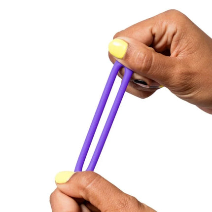 Romp remix trio silikon-penisring in lila mit glatter, elastischer textur und stressball-funktion