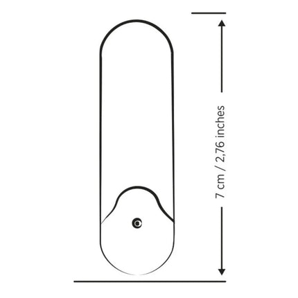 Minimalistisches schwarzlinien zeichnung eines schlanken, usb-aufladbaren romp riot bullet-vibrators in orange gelb
