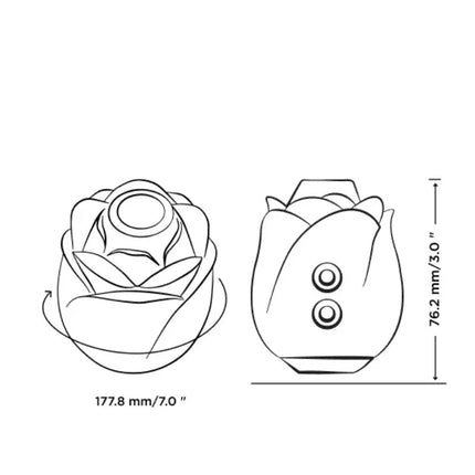 Ansicht der rückseite des romp rose 2.0 klitorisstimulators in pink aus keramik mit glatter oberfläche und zwei kreisförmigen eindellungen für äußere klitorisstimulation