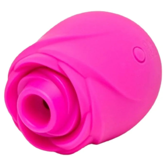 Vibrant pink silikon romp rose klitoris-saugwerkzeug in rosenform mit glattem rundem design und zentraler öffnung